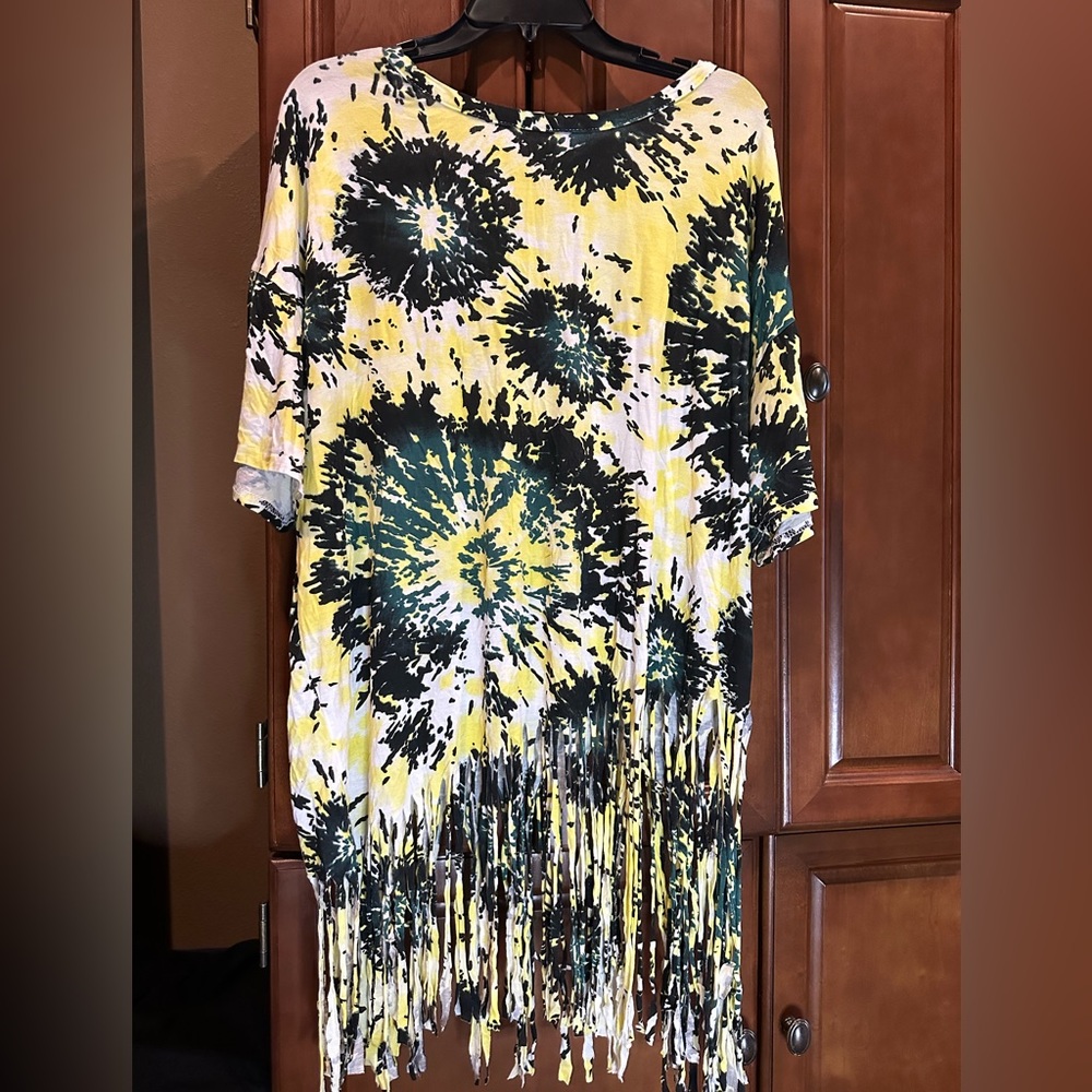 boohoo tie dye swim cover up